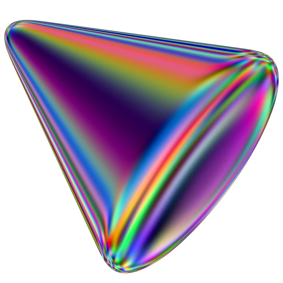 潮流酸性全息金属镭射机能彩虹3D立体几何图形png免抠图片素材【073】
